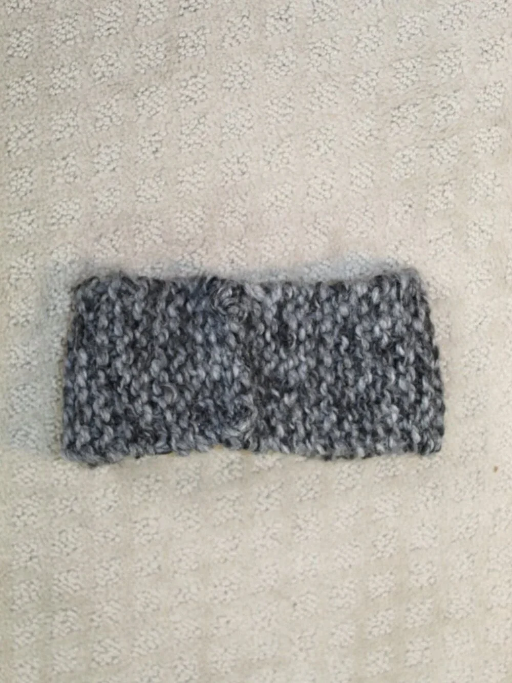 Grey & Black Chunky Knit Twist Ear Warmer Head Band